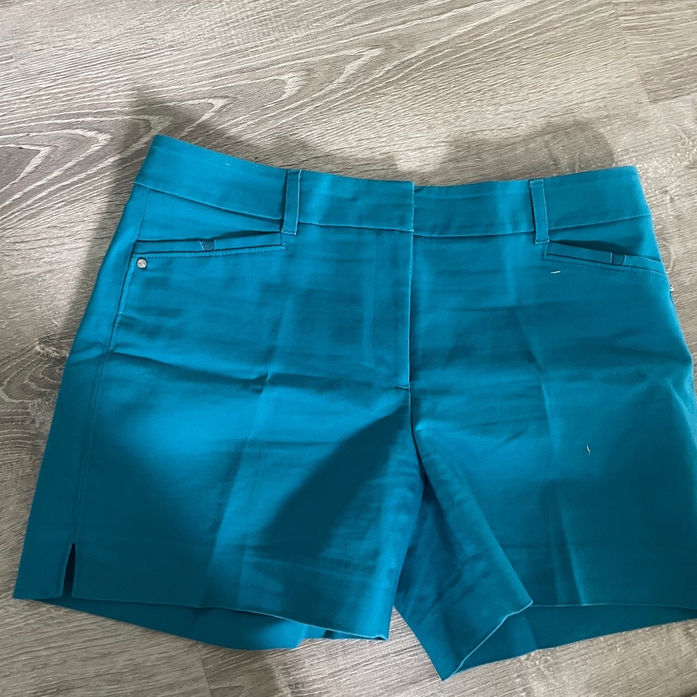 White House black market turquoise shorts